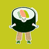 Stella Sushi Sticker, Funny Sticker, Food Sticker