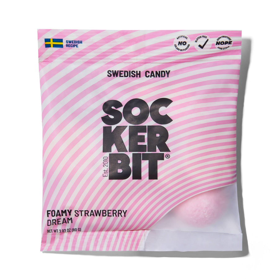 Foamy Strawberry Dream Swedish Candy Bag 2.8oz