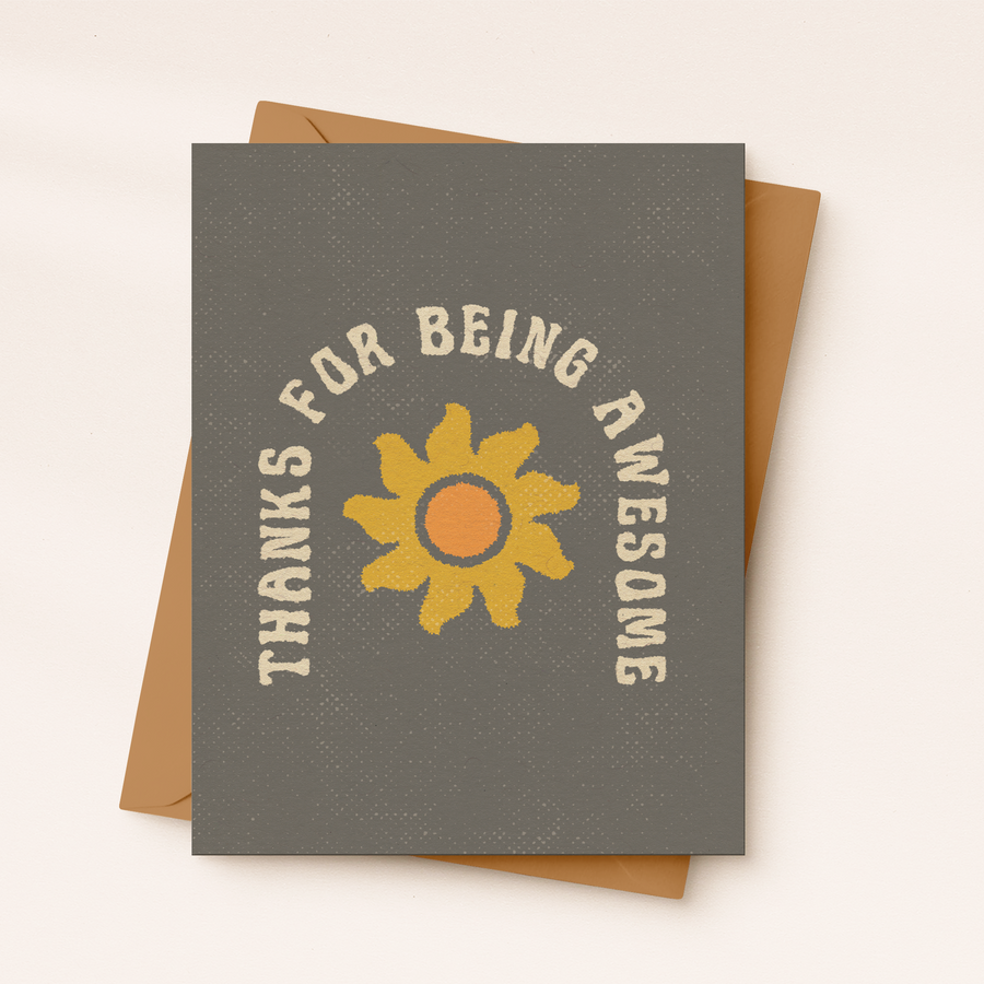 Thanks For Being Awesome | Thanksgiving Card | Retro Fall Gift