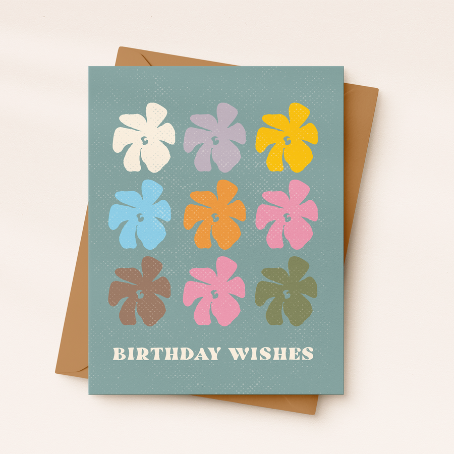 Birthday Wishes Flower Card | Boho Style | Fall Card