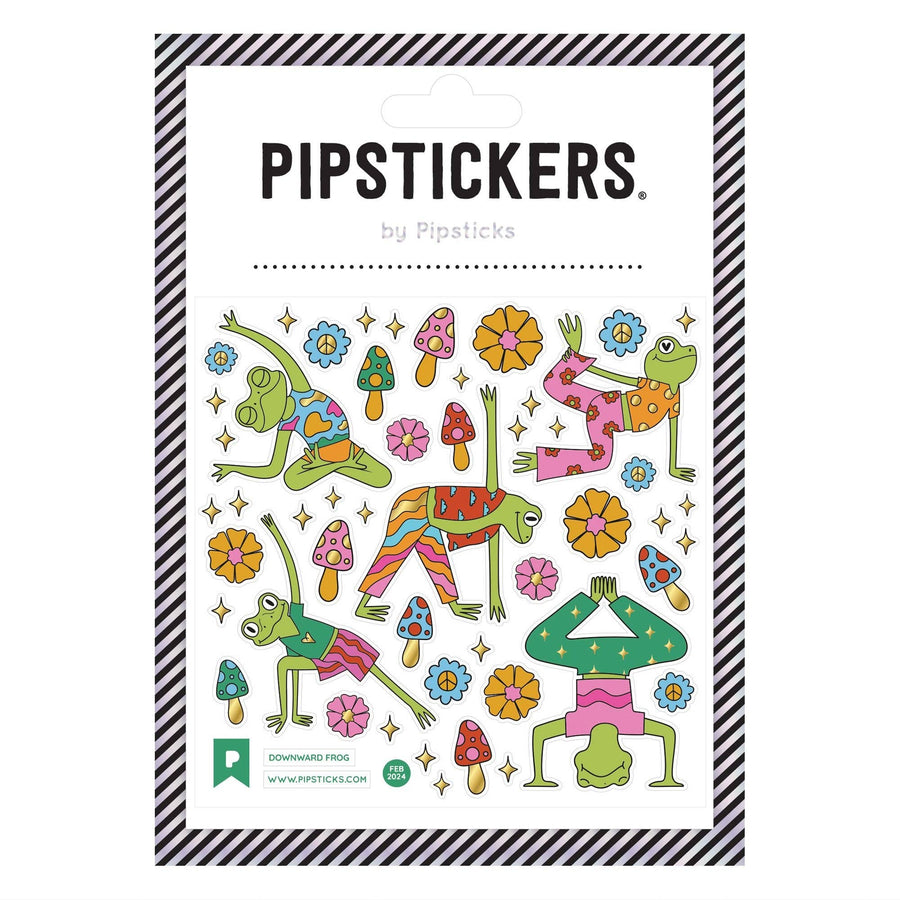 downward frog sticker sheet