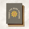 Thanks For Being Awesome | Thanksgiving Card | Retro Fall Gift