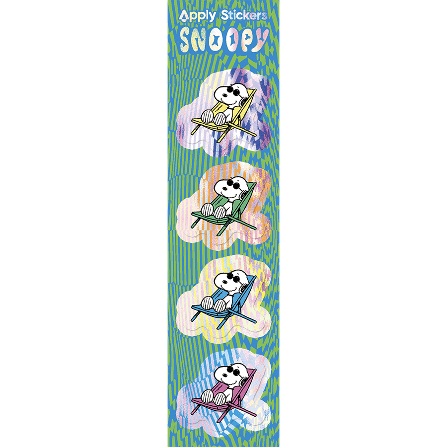 holo chillin' snoopy sticker strip