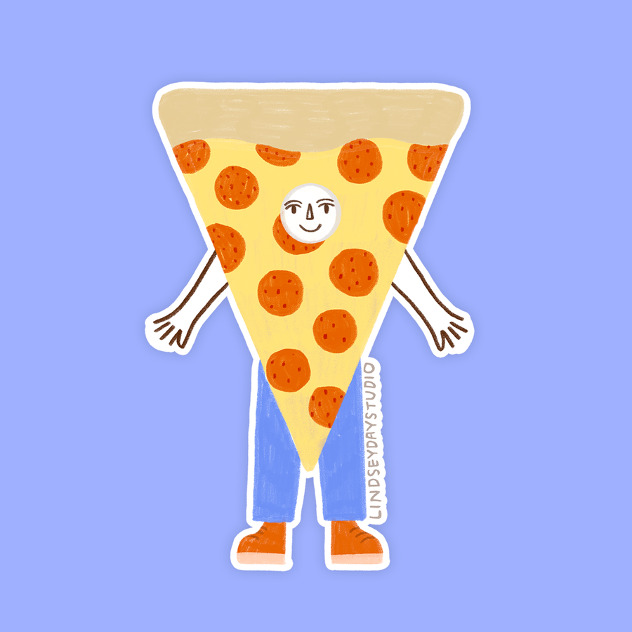 Peter Pizza Sticker, Funny Sticker, Food Sticker