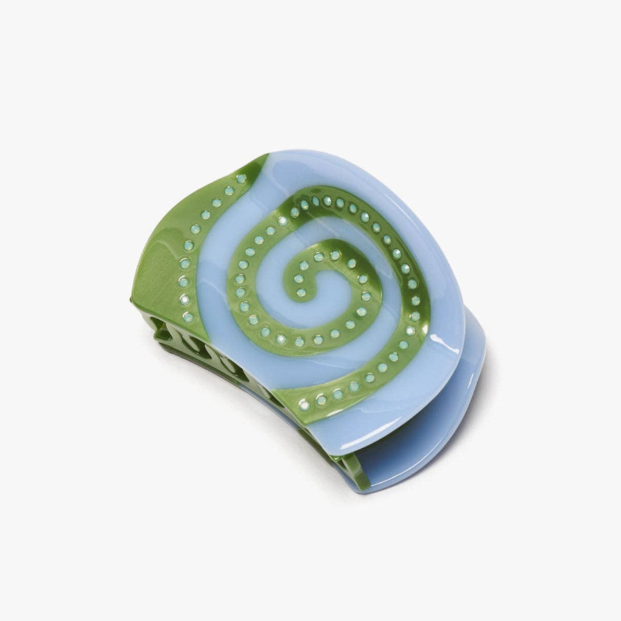 Laguna Spiral Claw - Blue and Green Spiral Acetate Clip