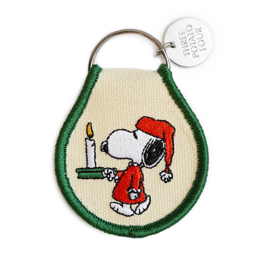 cozy night snoopy patch keychain