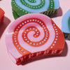 Malibu Spiral Claw - Orange and Pink Acetate Rhinestone Clip