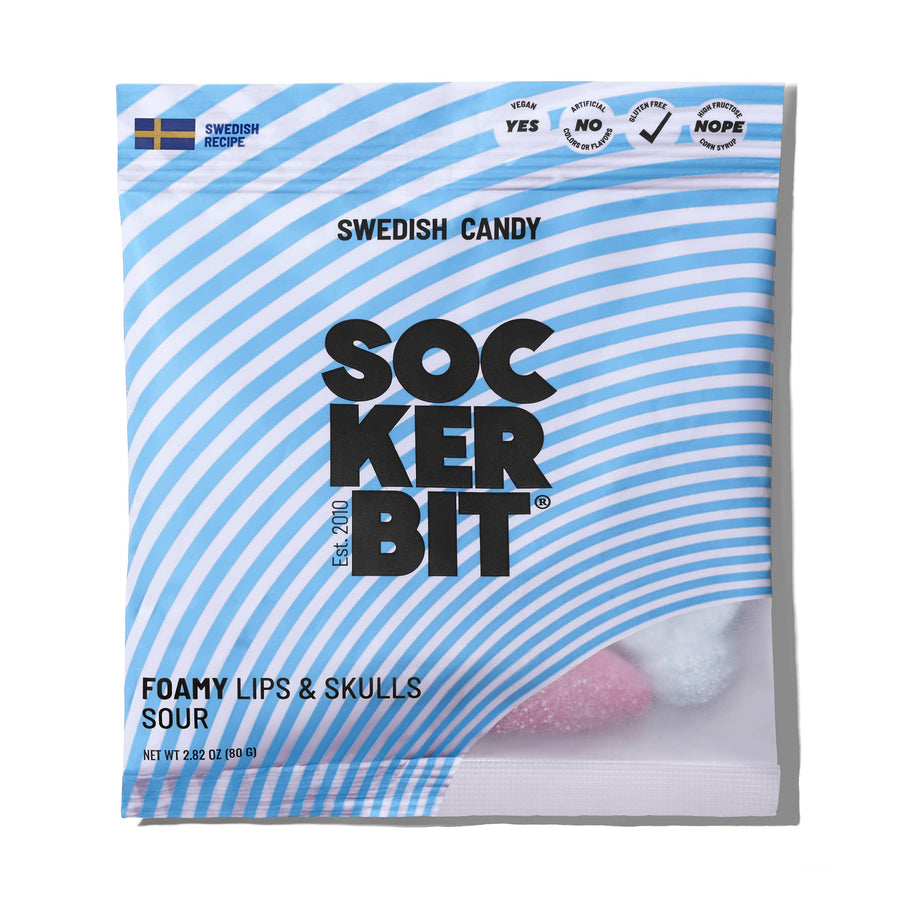Foamy Lips & Skulls Swedish Candy Bag 2.8oz