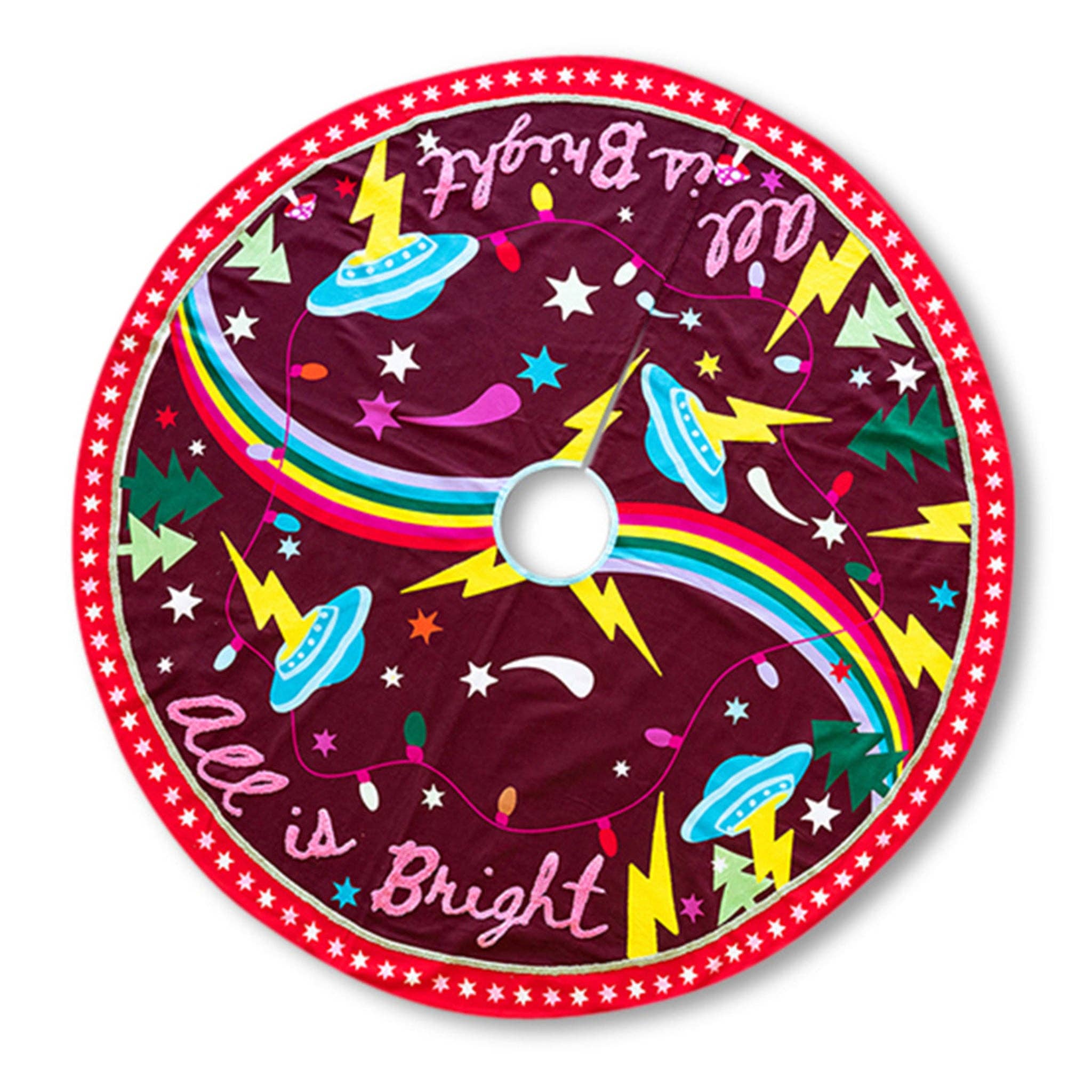 all is bright embroidered tree skirt