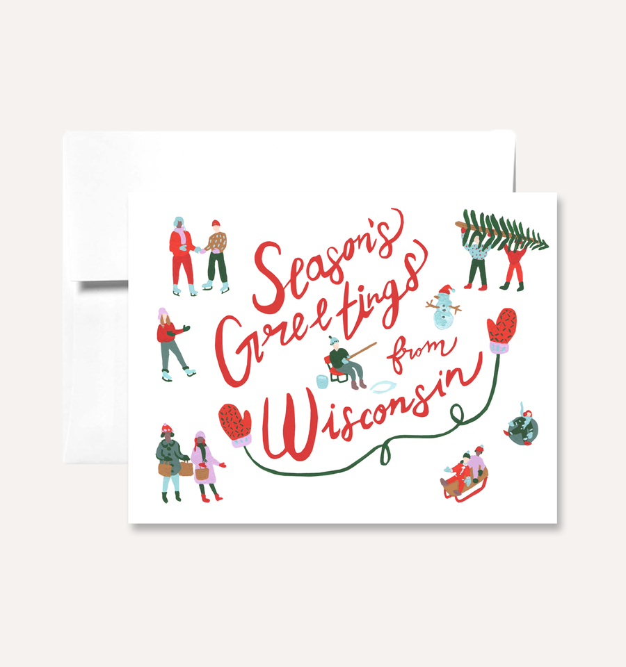 Season's Greetings Wisconsin Greeting Card