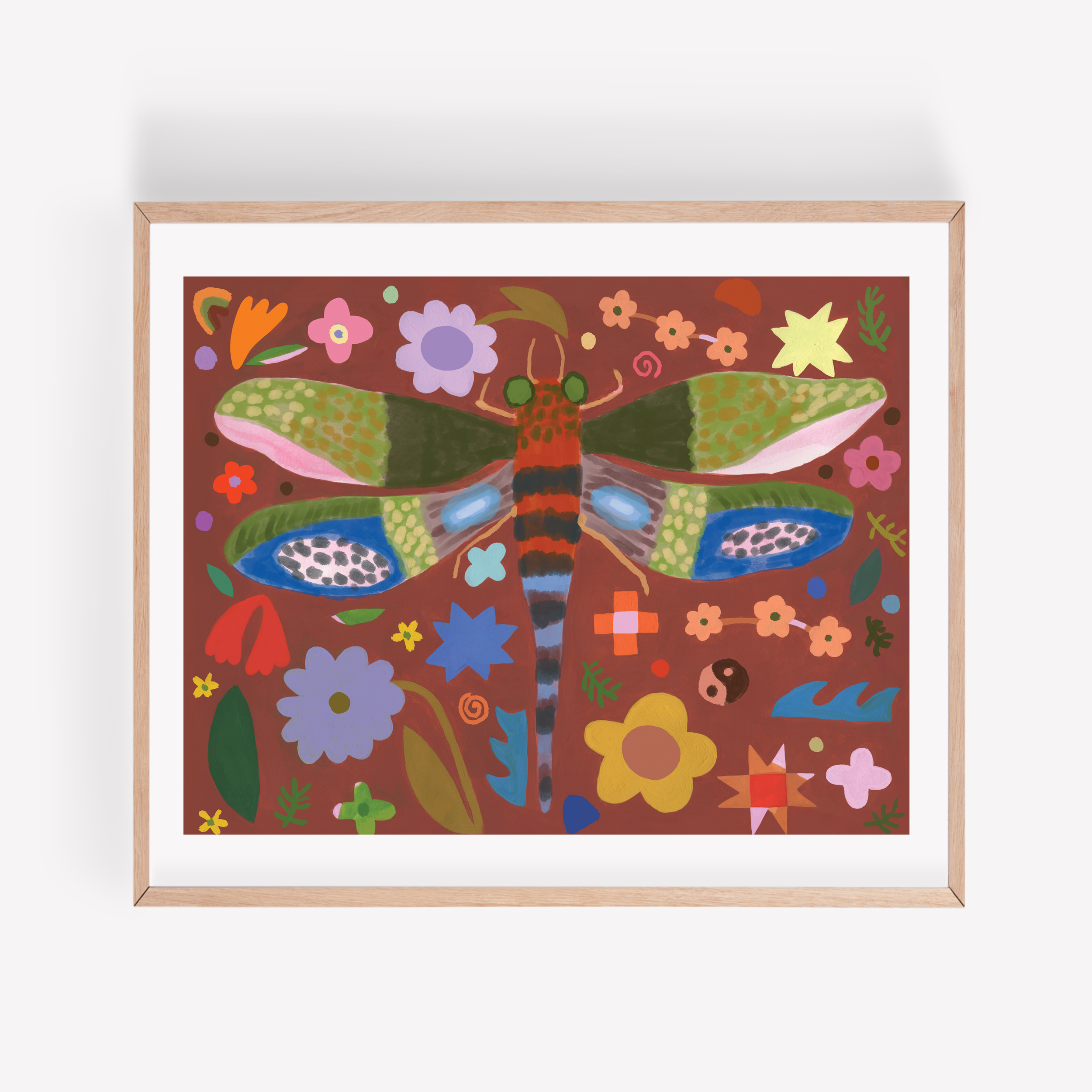 whimsical dragonfly art print