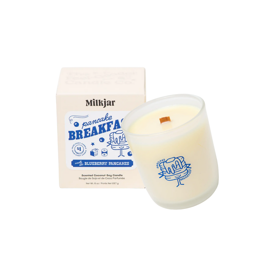 pancake breakfast - butter, syrup & blueberry 8oz soy candle