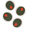pimento olive coasters - set of four