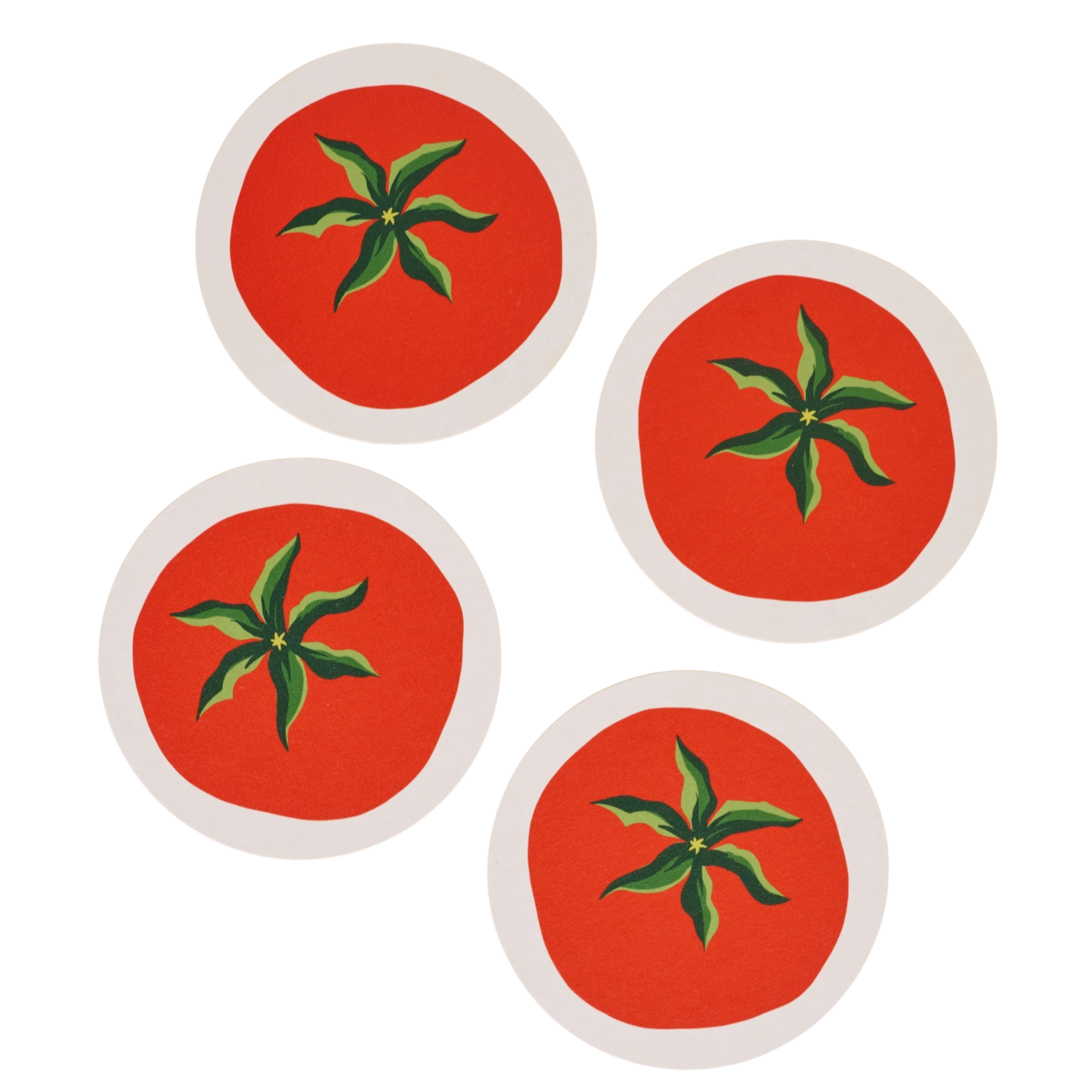 tomato coasters - set of four
