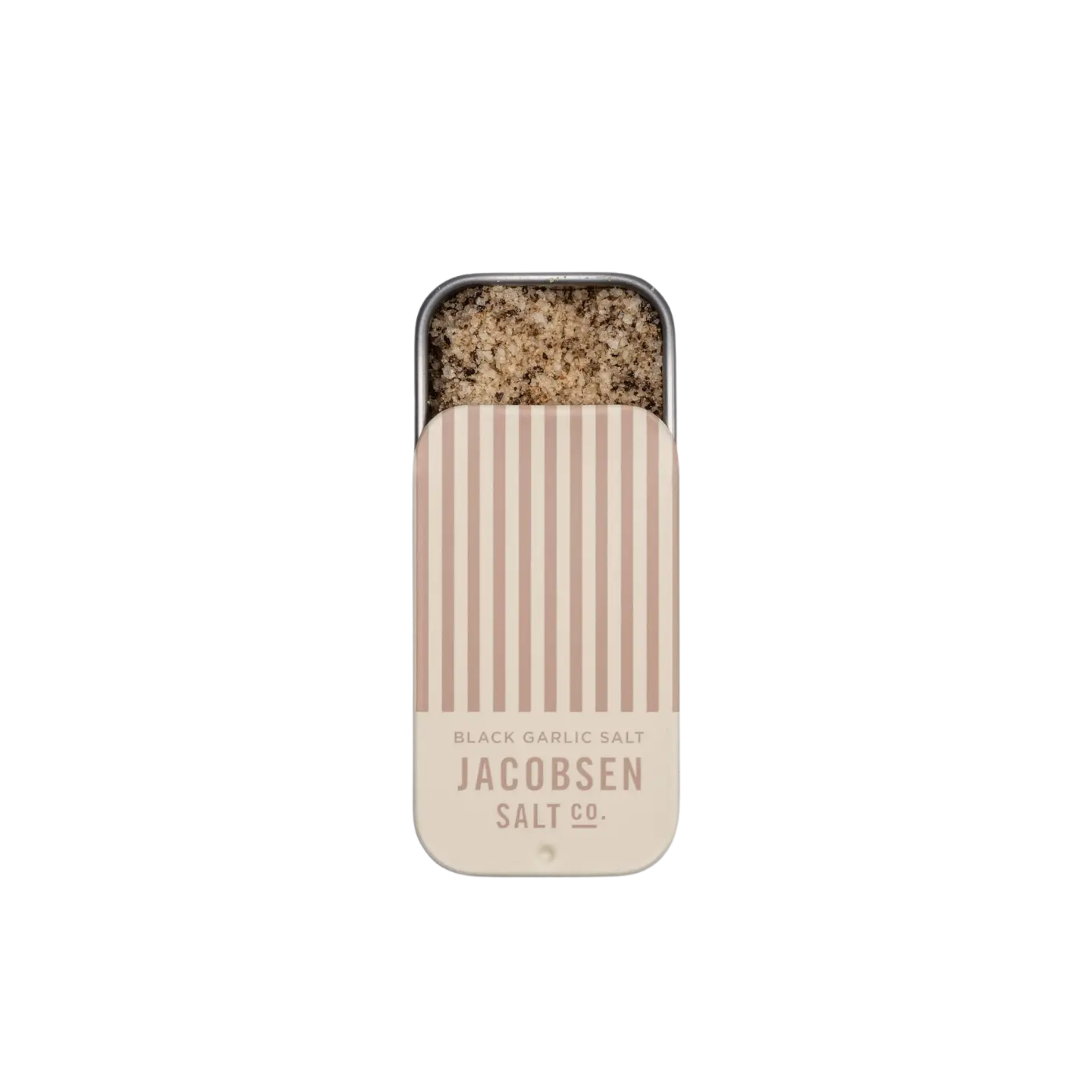 infused black garlic sea salt slide tin
