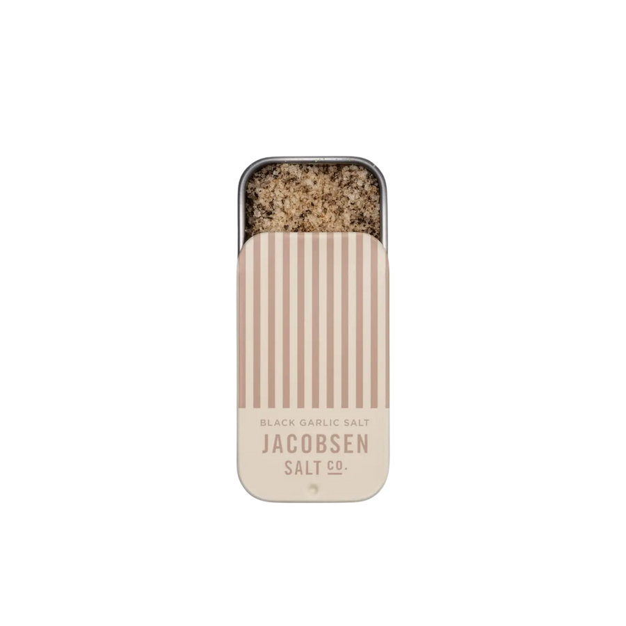 infused black garlic sea salt slide tin