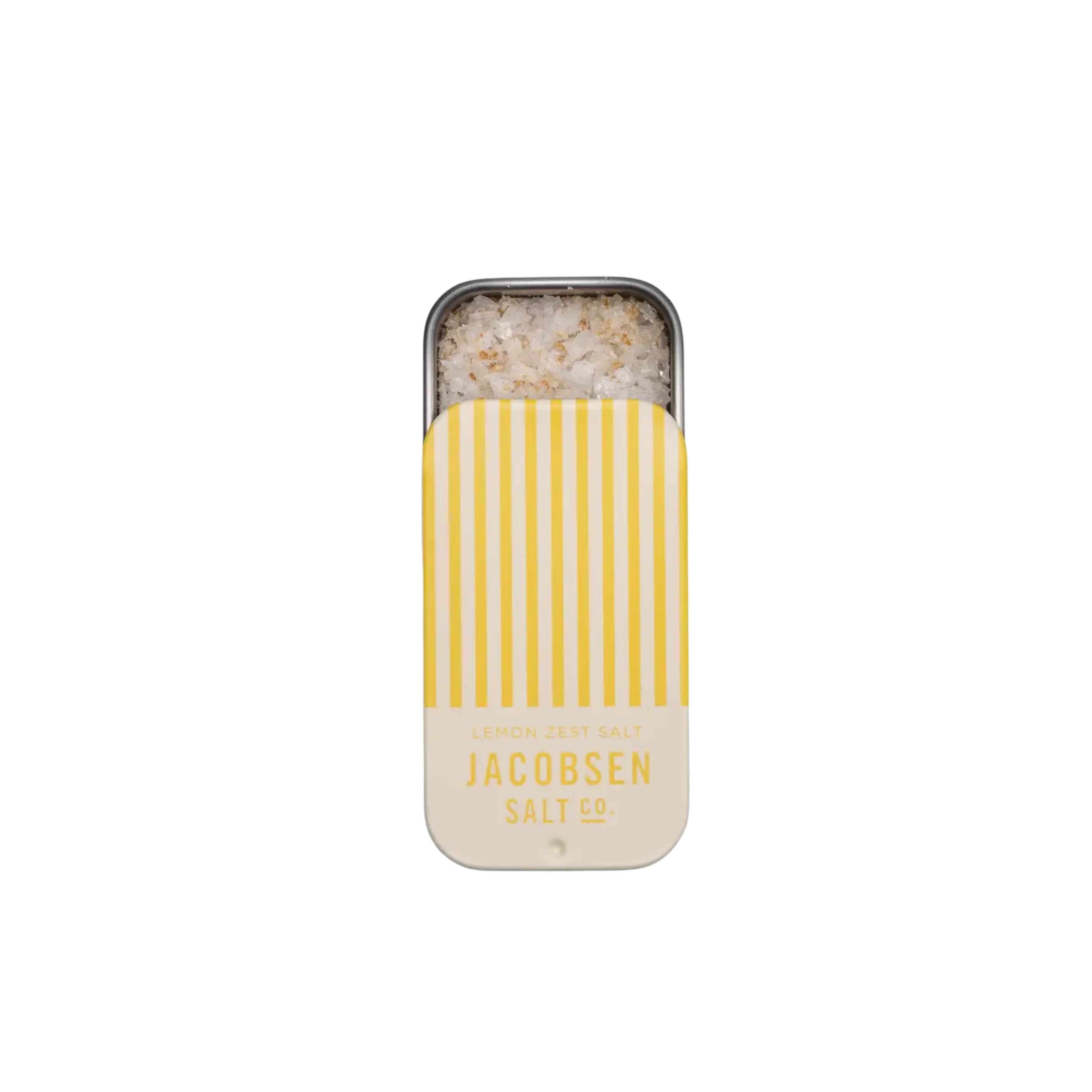 infused lemon zest sea salt slide tin