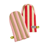 striped oven mitt
