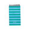 blue & green stripe letterpress small spiral notebook