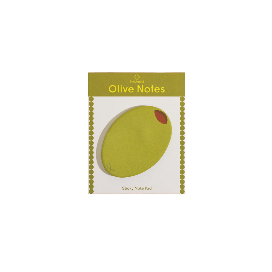 olive die-cut sticky notes