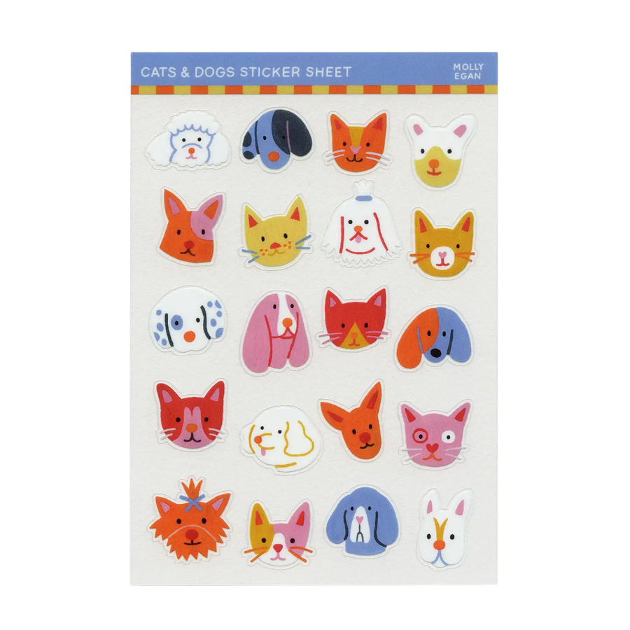 cats & dogs sticker sheet