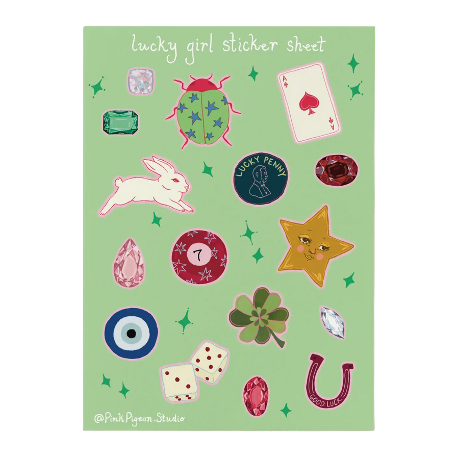 lucky girl sticker sheet