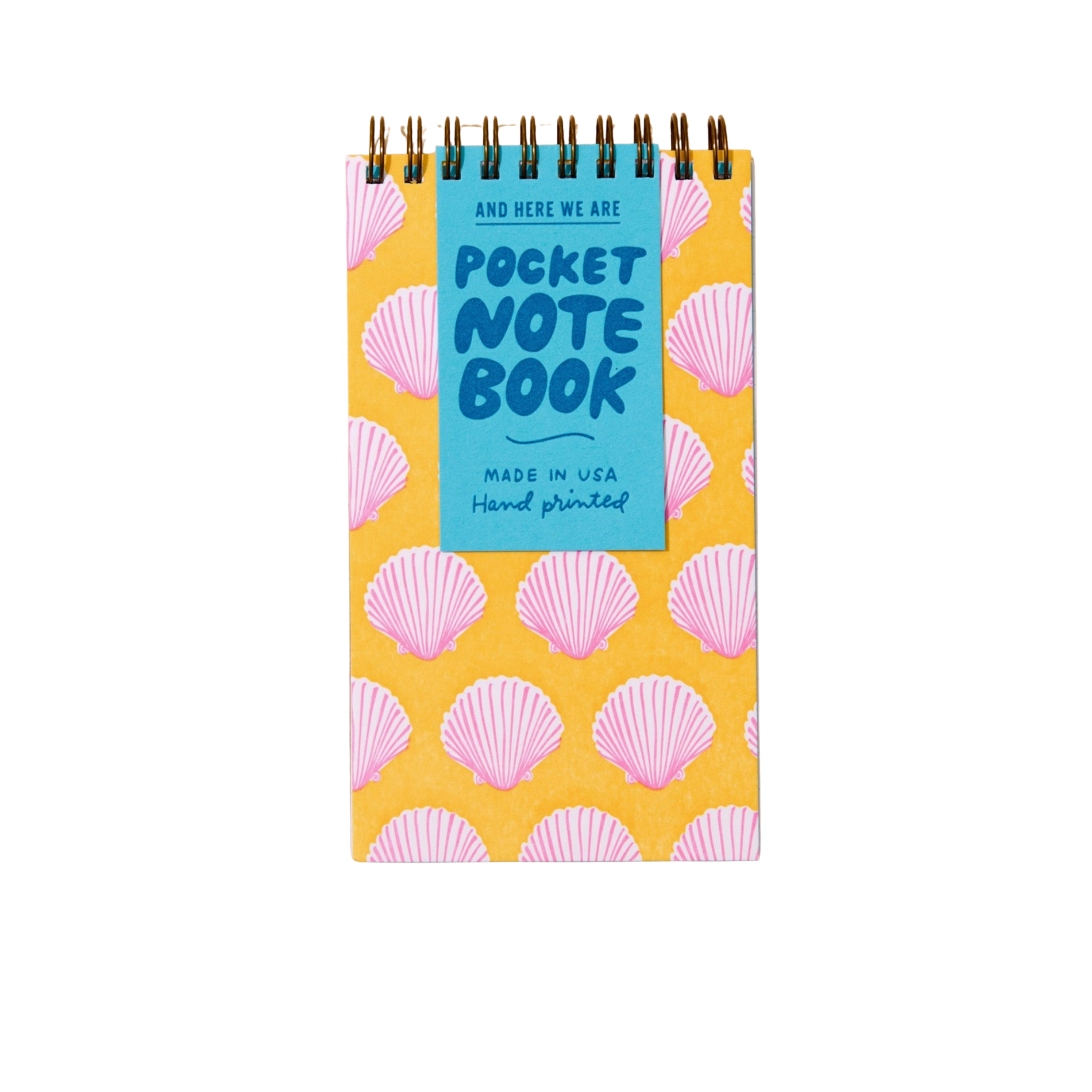 pink shells letterpress small spiral notebook