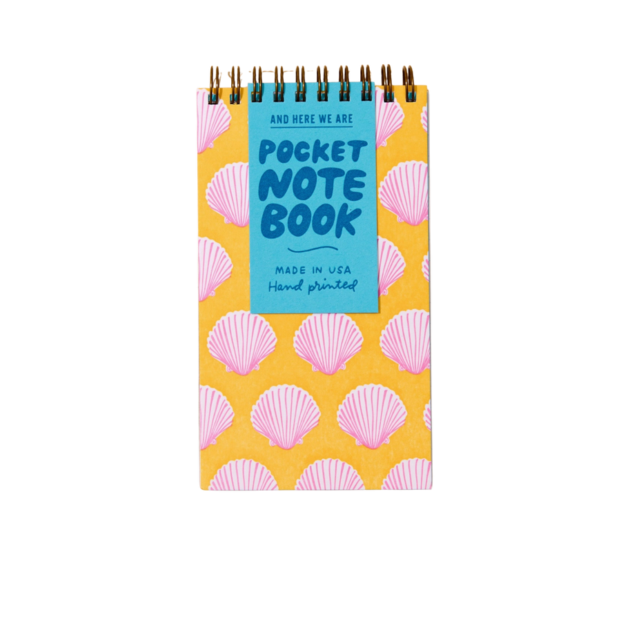 pink shells letterpress small spiral notebook