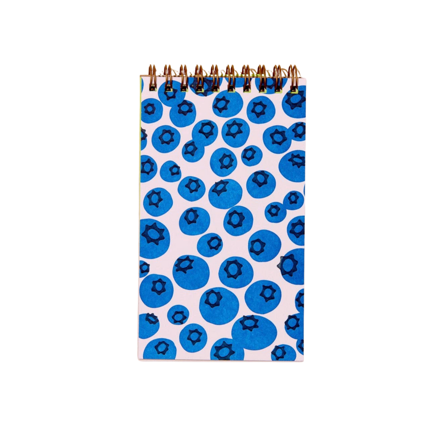 blueberry letterpress small spiral notebook