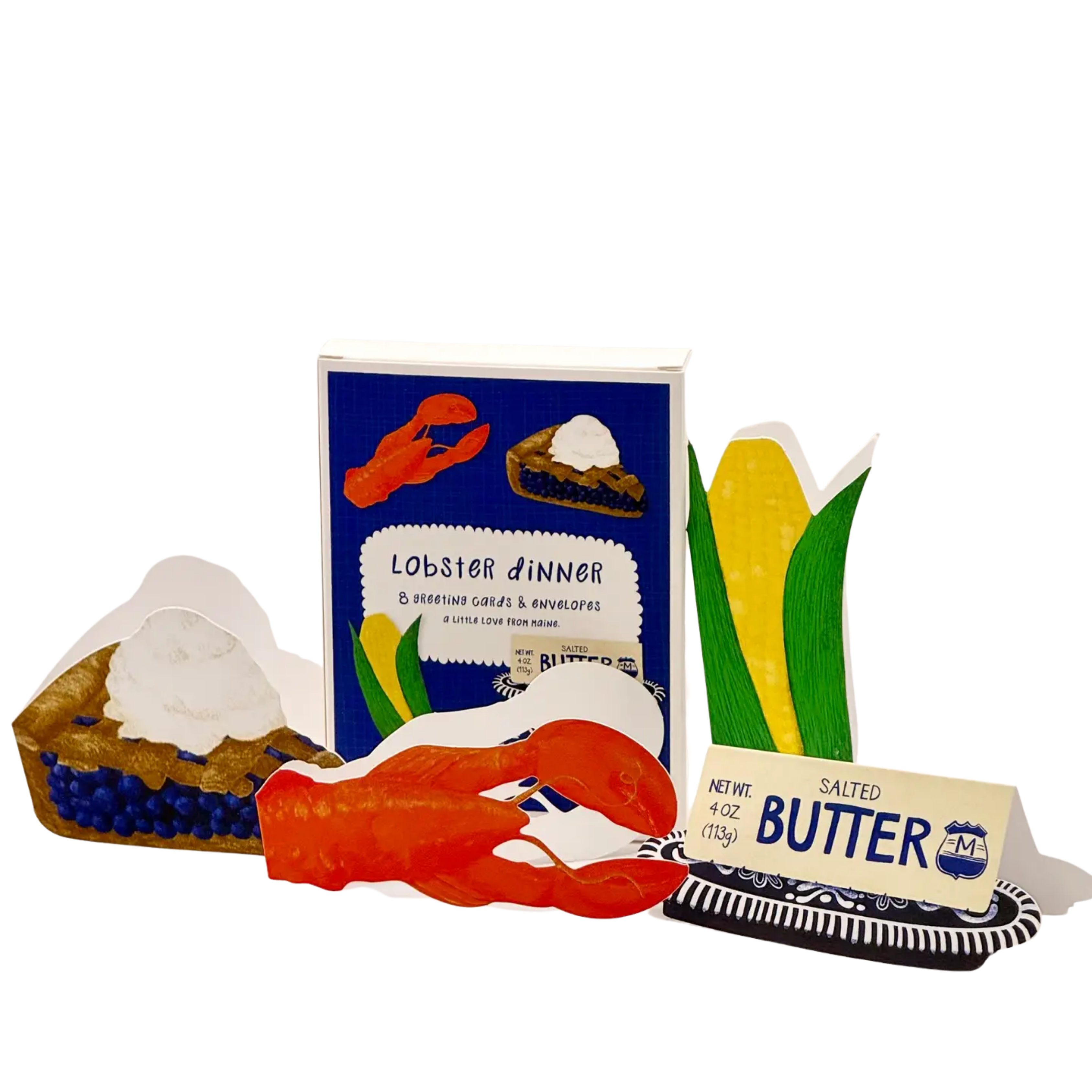 lobster dinner die-cut stationery set - set of 8
