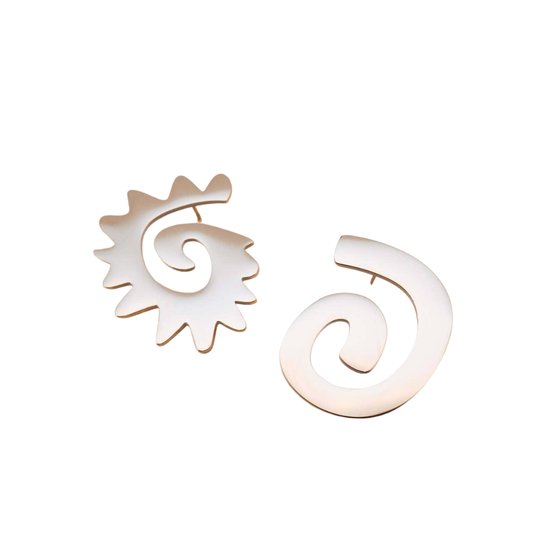 Caracol & Espiral silver studs