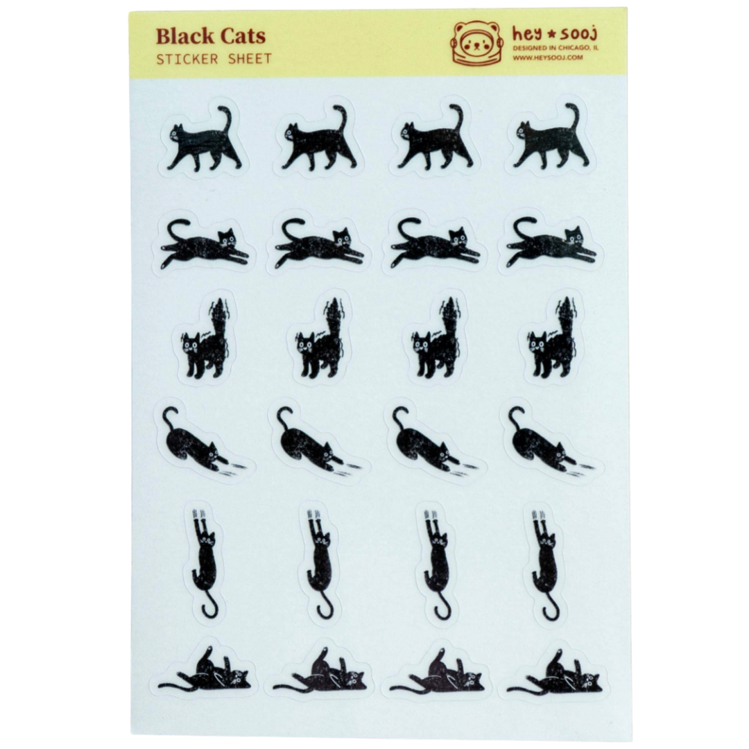 Black Cats Sticker Sheet