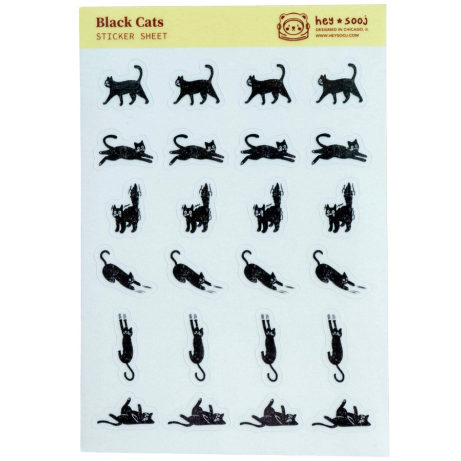Black Cats Sticker Sheet