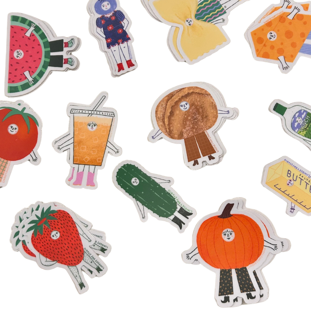 foodie friends stickers by lindsey day studio