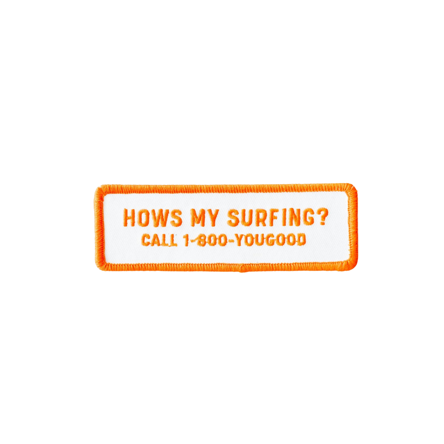 how's my surfing iron-on patch