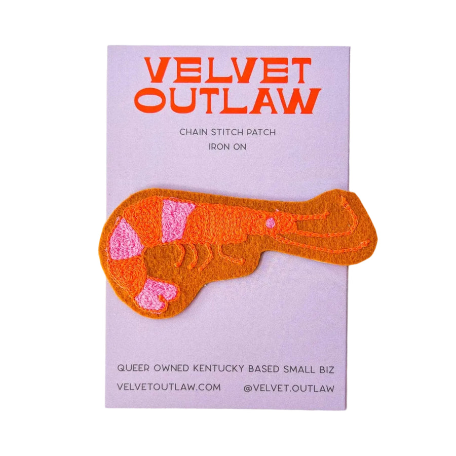 shrimp chain stitch iron on patch