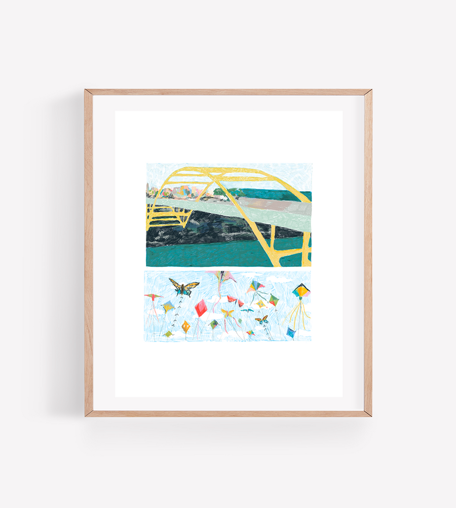 Hoan Bridge and Kites Fine Art Print