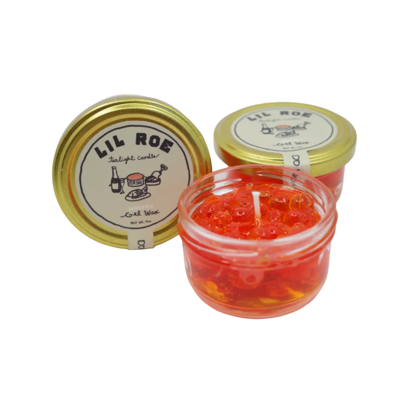"lil roe" gel wax caviar tealight candle