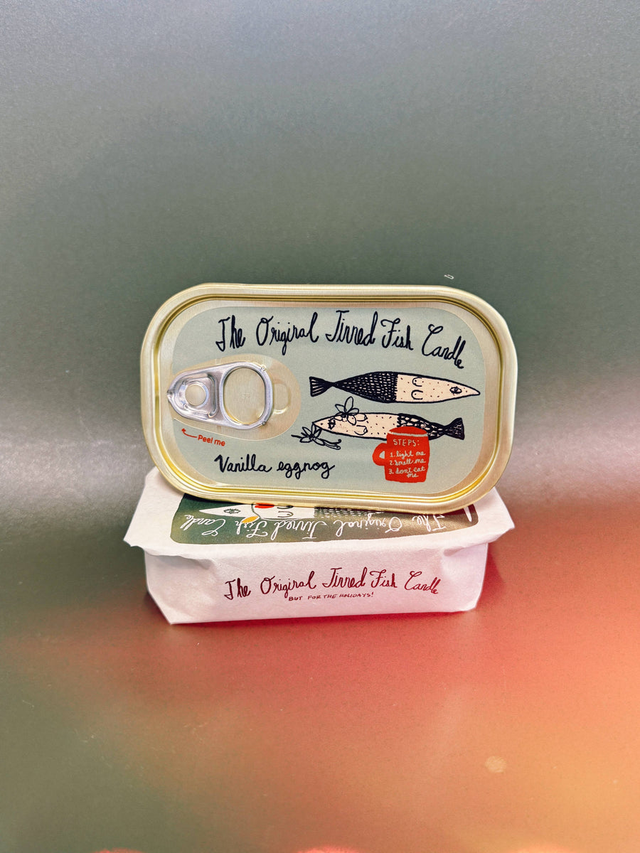 Tinned Fish Candle  Vanilla Eggnog Stocking Stuffer