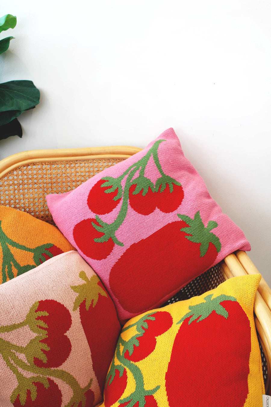 Tomato Knit Throw Pillow
