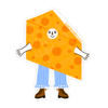 Charlie Cheese Sticker, Funny Sticker, Food Sticker
